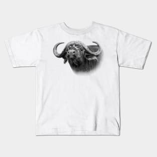 African Buffalo Bull Close-up Wildlife Kids T-Shirt